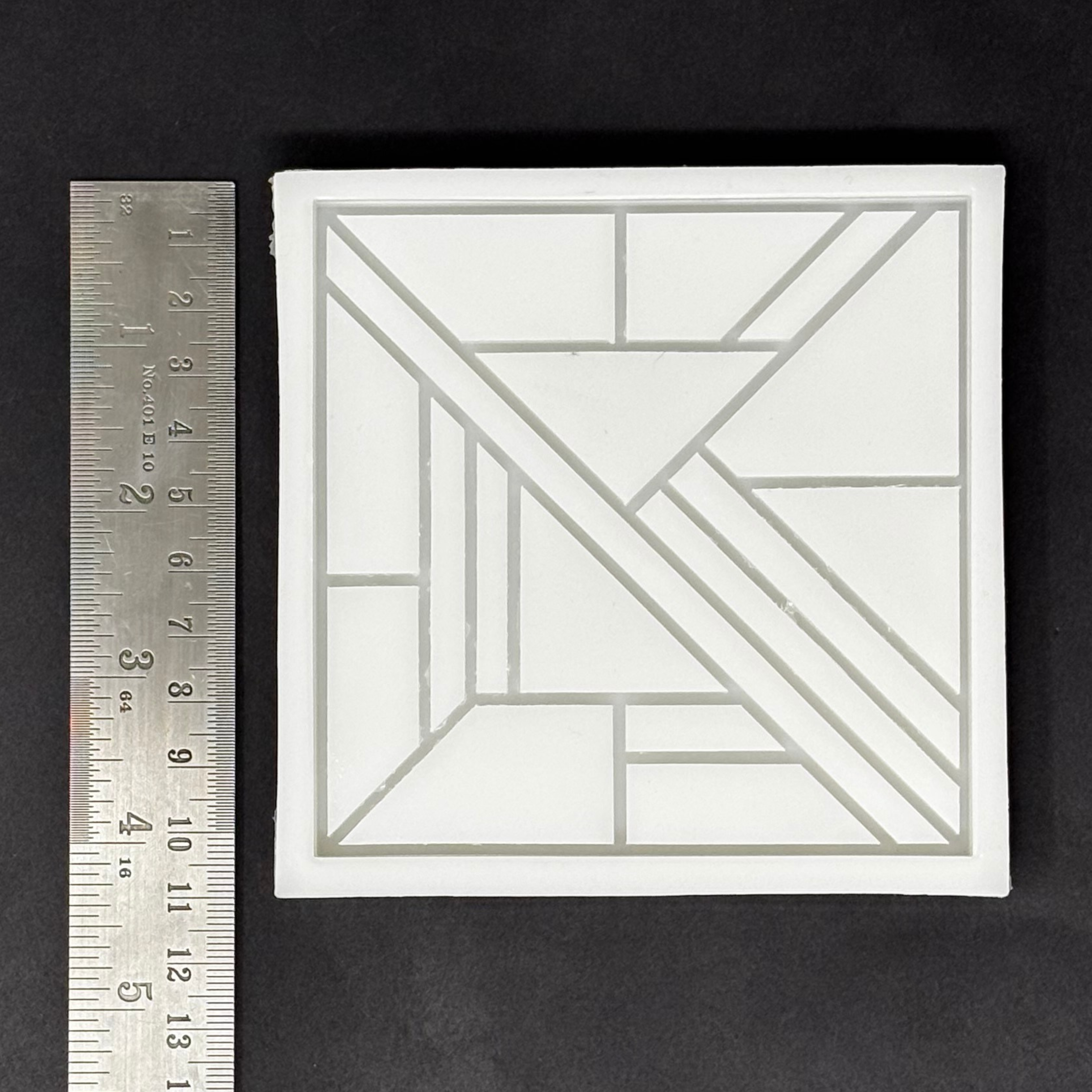 Deco Square Coaster Mould - 2