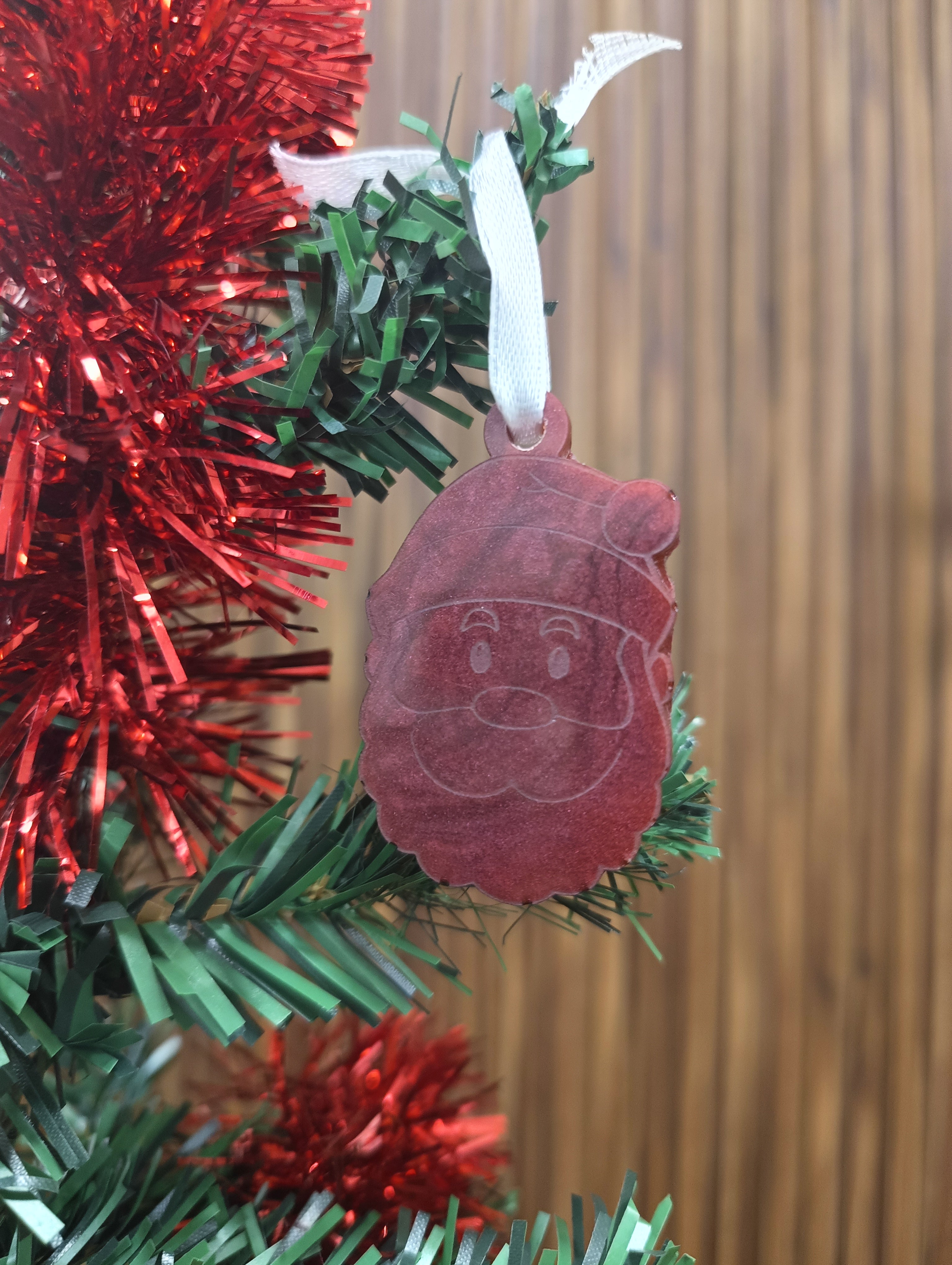 Santa Face Engraved Ornament Mould