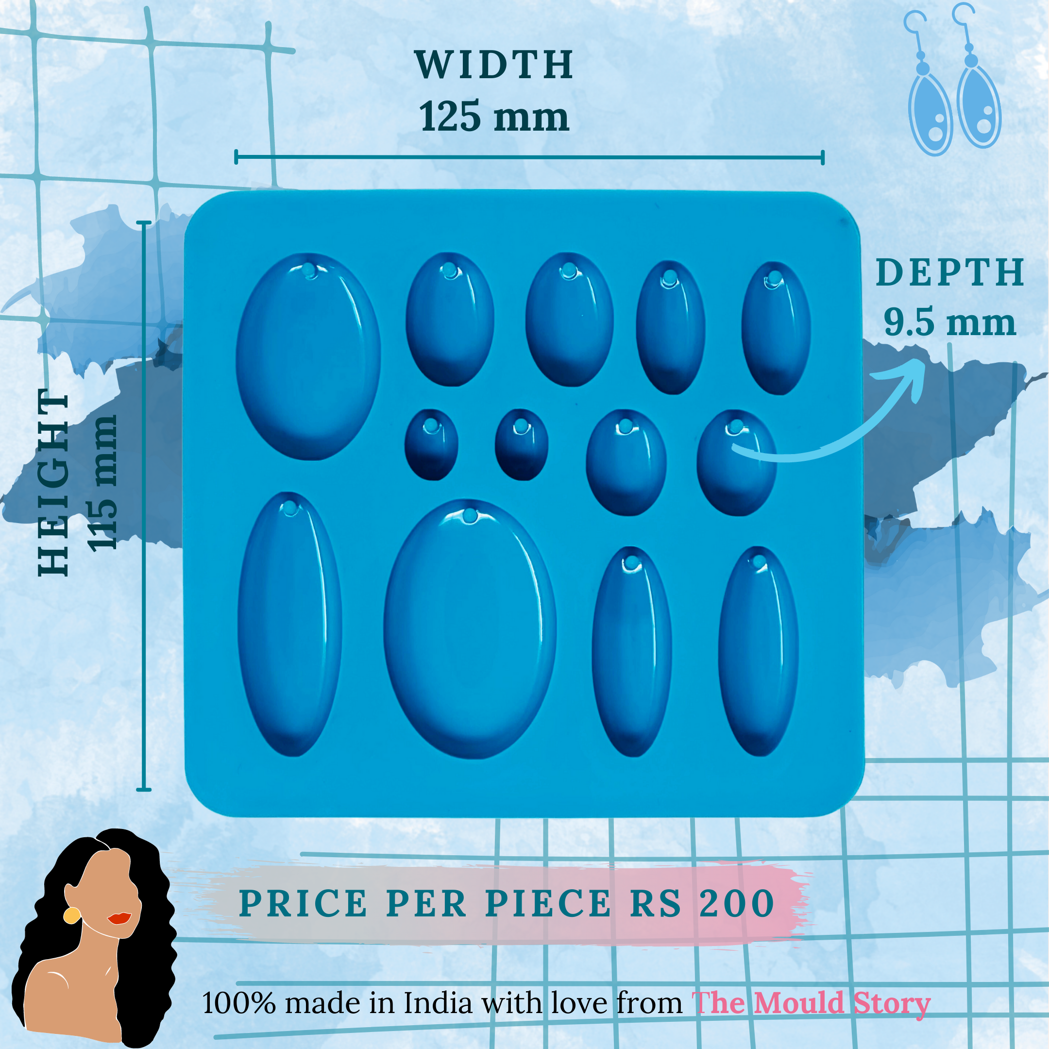 Oval Pendant / Earring Jewellery Mould - The Mould Story