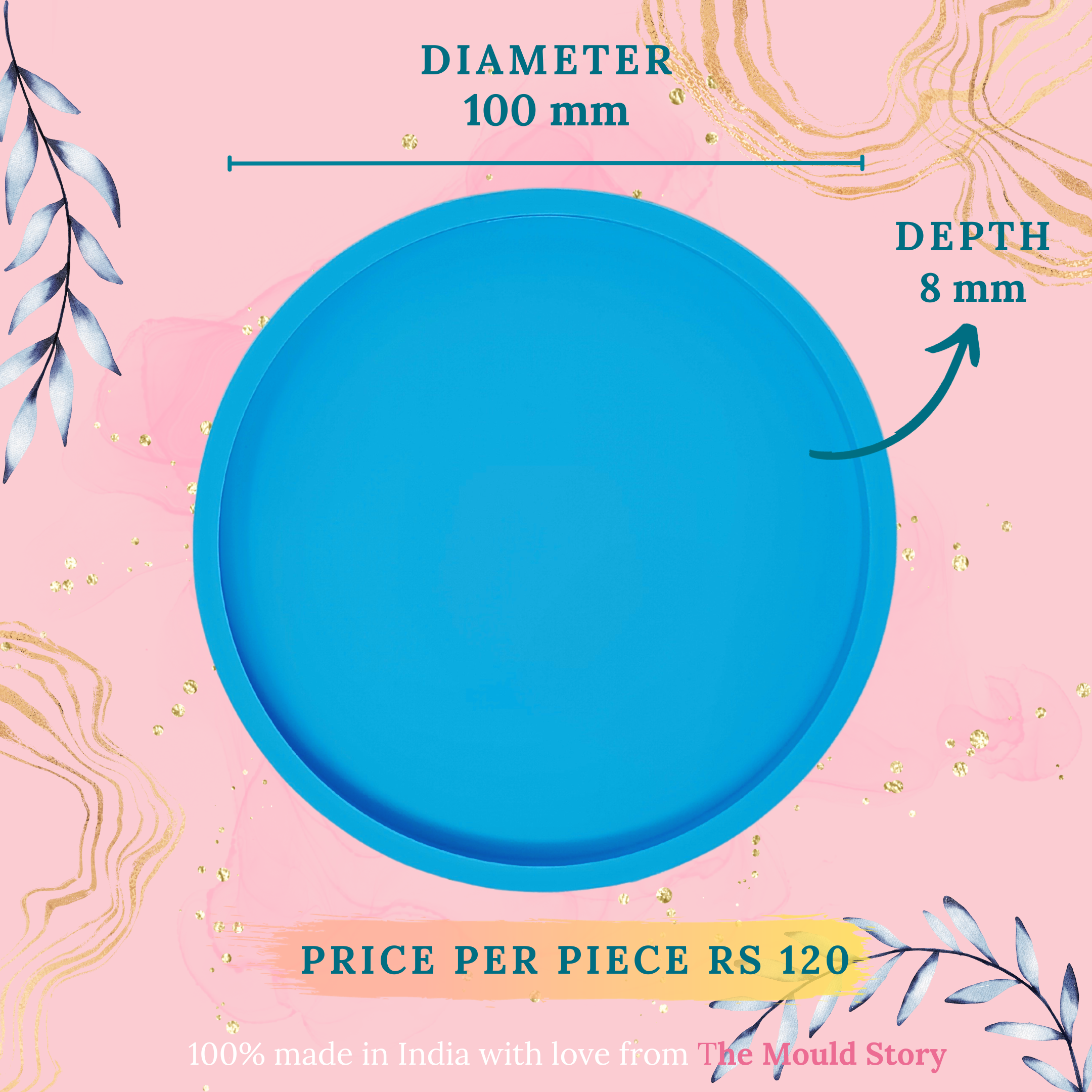 4 Inch Round Straight Edge Coaster Mould - The Mould Story