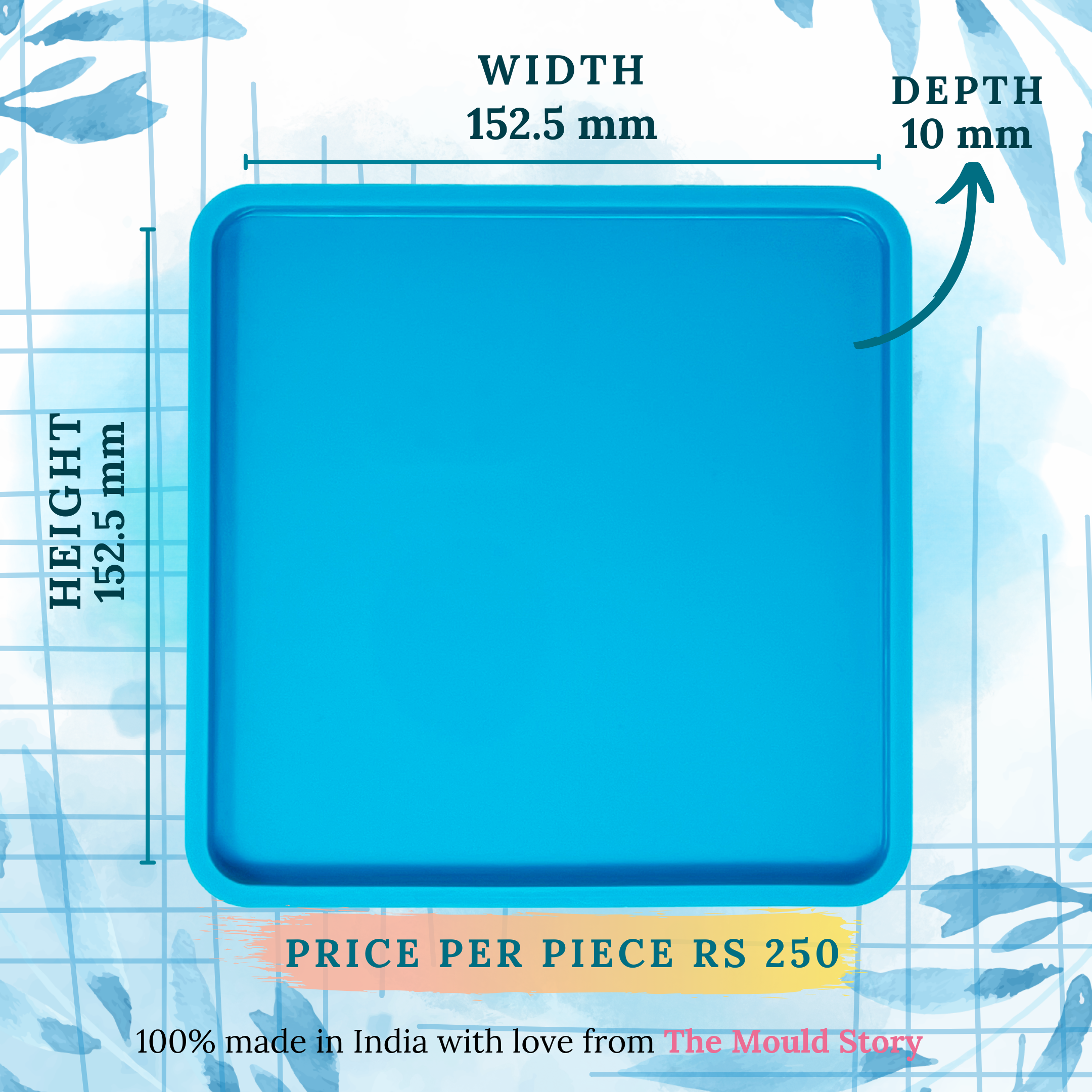 6 Inch Square Coaster Mould - The Mould Story