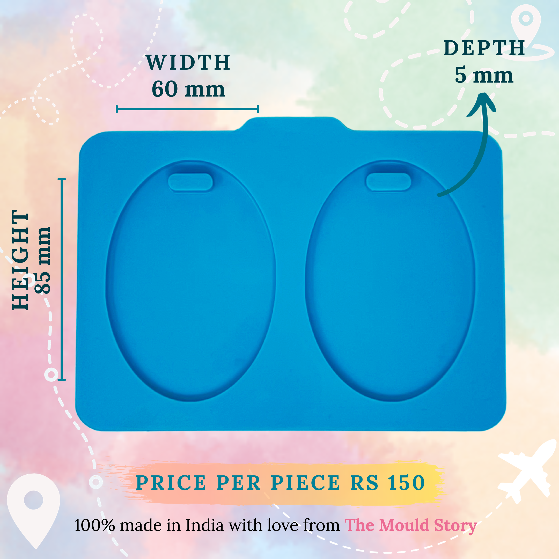 Oval Bag Tag Palette Mould - The Mould Story