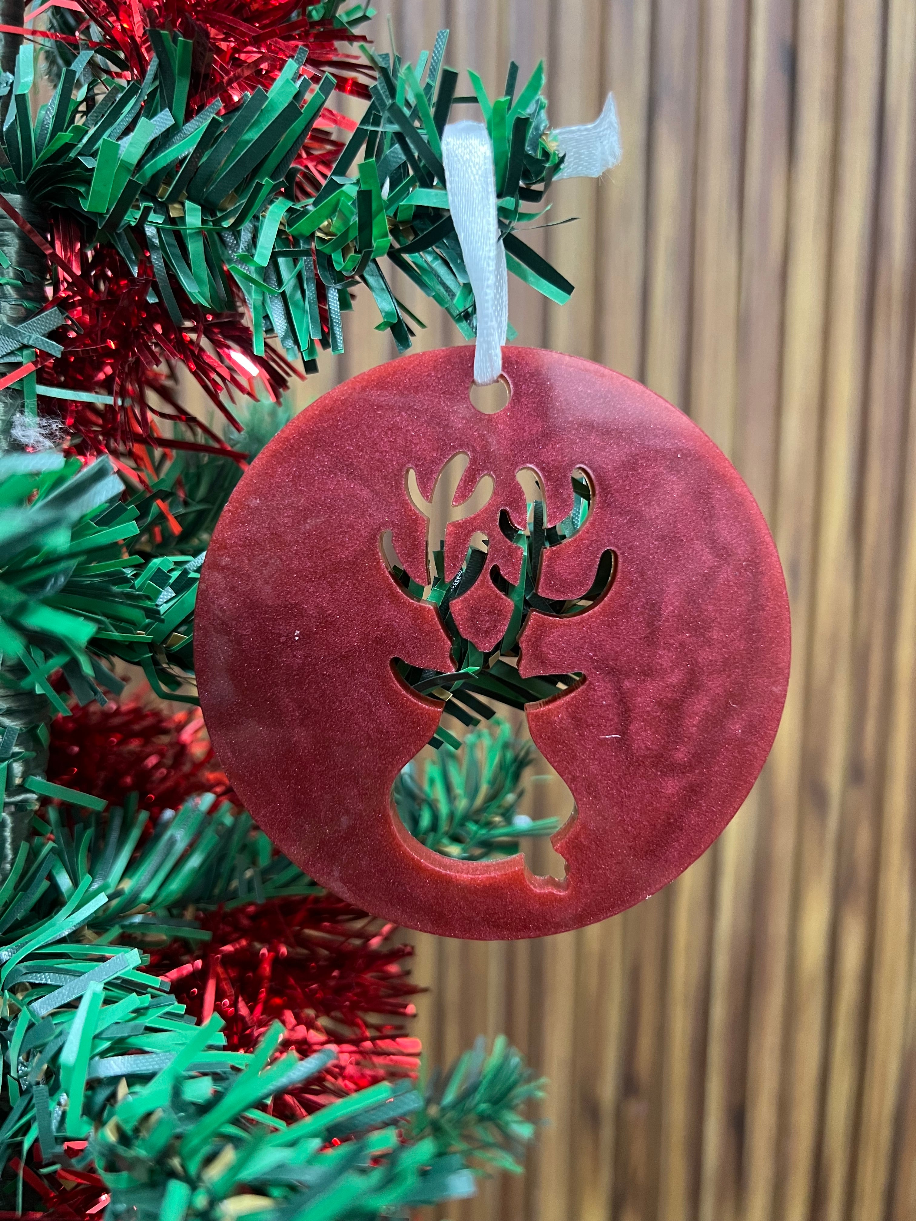 Reindeer Round Christmas Ornament Mould