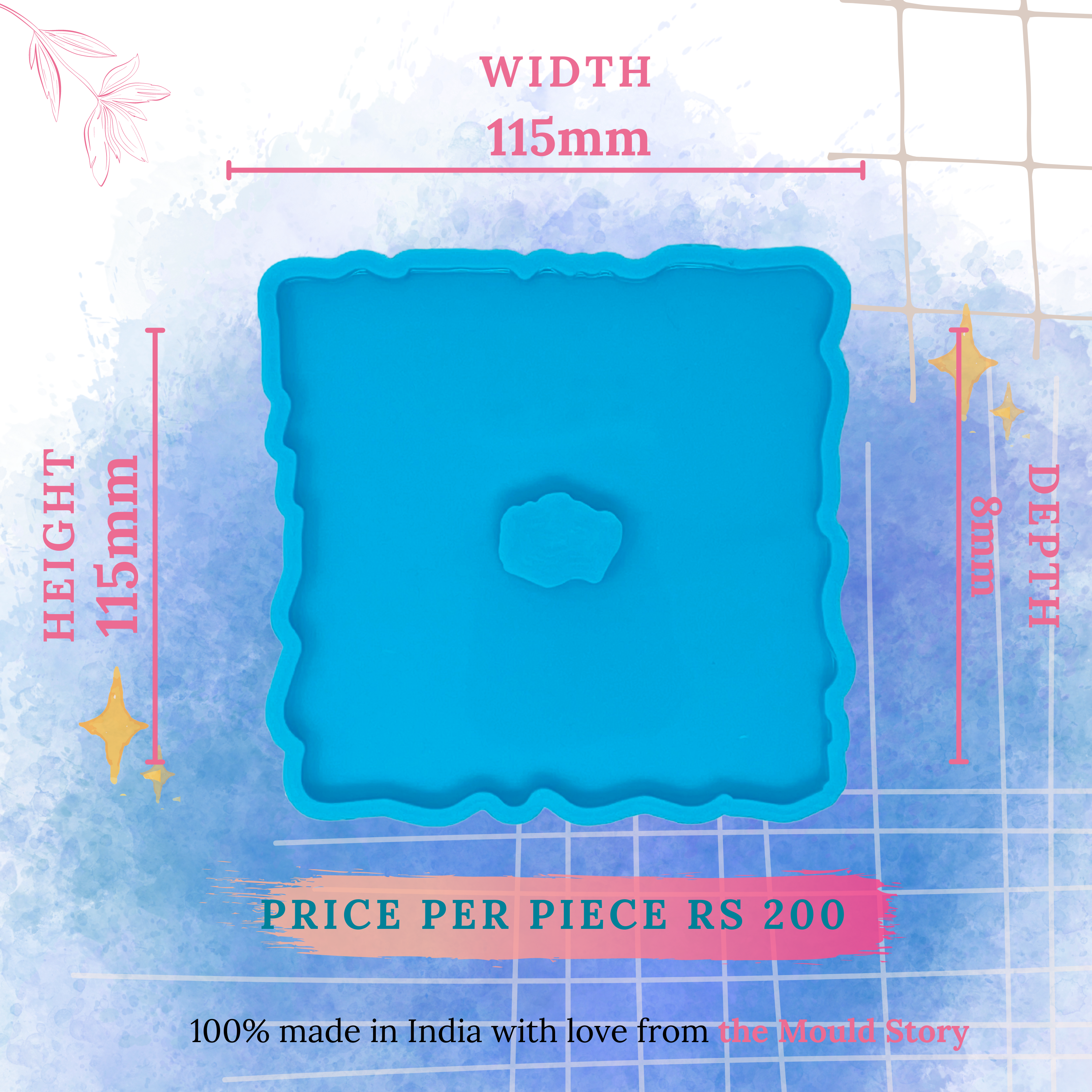 Donut Style Agate Square Coaster Mould - The Mould Story